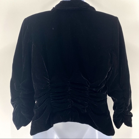 3/$30 XOXO Black Crushed Velvet One Button Blazer Sz L - Picture 6 of 9